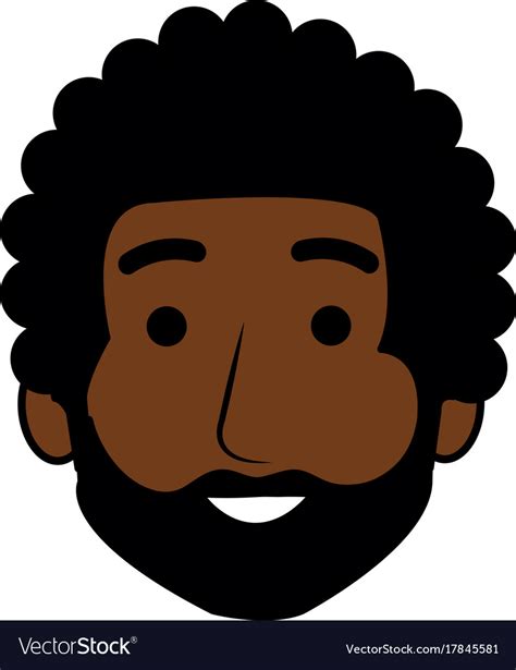 Young Black Man Head Avatar Character Royalty Free Vector