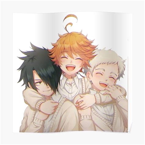 The Promised Neverland Posters The Promised Neverland Cute Emma Ray And Norman Poster Rb0309