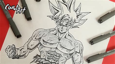 Como Dibujar A Goku Ultra Instinto Dbs Sombras Con Delineador How