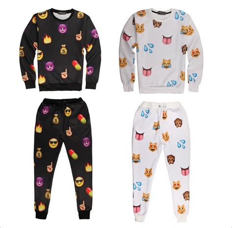 Emoji Outfit For Womenmen Unisex Emoji Joggers Set New Arrival 3d