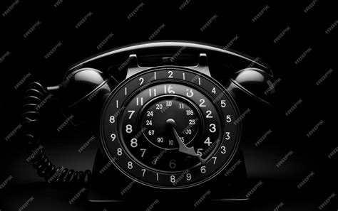 Premium Ai Image Retro Rotary Phone Number Display On Black Background