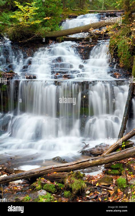 Wagner Falls In Michigans Upper Peninsula Stock Photo Alamy