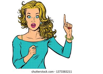 Woman Pointing Finger Isolate On White Stock Illustration Shutterstock