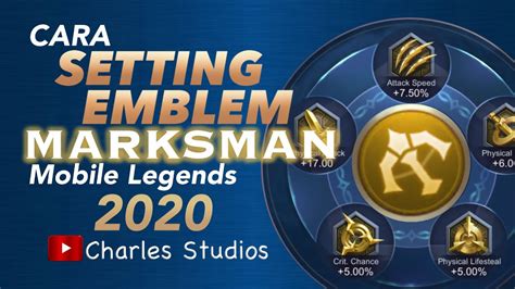 Cara Setting Emblem Marksman Mobile Legends Indonesia 2020 Youtube
