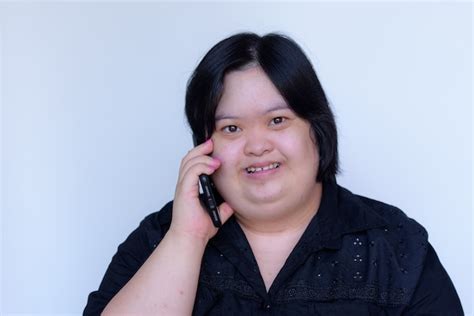 Nahaufnahme Eines Asiatischen Mädchens Mit Einer Behinderung Kinder Mit Down Syndrom Am