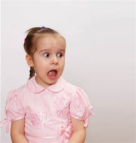 Royalty Free Shocked Screaming Little Girl With Opened Mouth Pictures