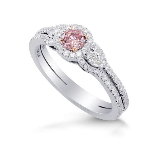 Argyle Fancy Intense Purplish Pink Diamond Engagement Ring Sku 282327