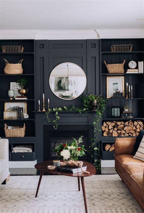 Bold Accent Wall Dark Moody Living Room Natural Living Room Moody