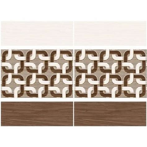 Brown Gloss Digital Printed Ceramic Wall Tile 1x2 Ft300x600 Mm
