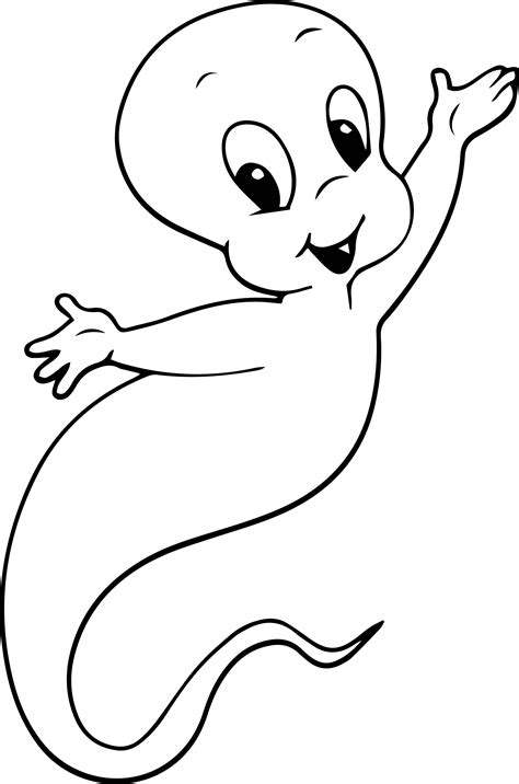 Ghost Casper The Friendly Ghost Coloring Page | Wecoloringpage.com