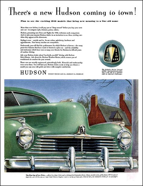 1946 Hudson Ad Theres A New Hudson Coming To Town Ford