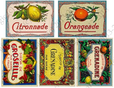 Vintage Food Labels Printable Digital Collage Instant Etsy Sweden