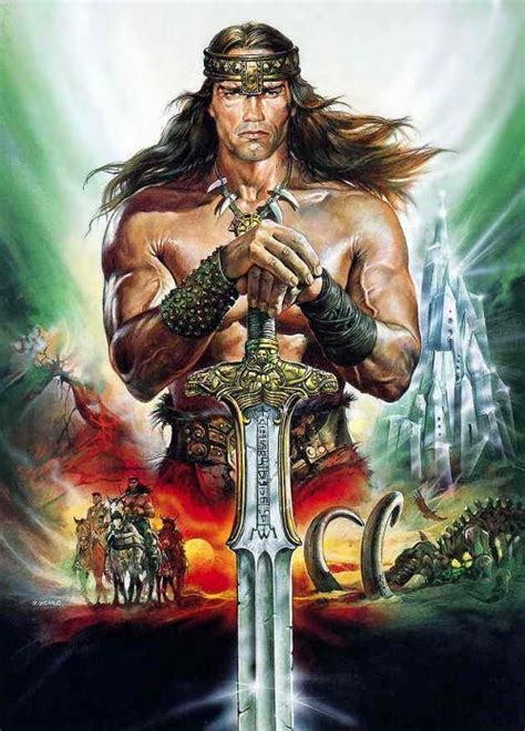 Conan the destroyer is a 1984 american sword and sorcery film directed by richard fleischer, starring arnold schwarzenegger and mako iwamatsu reprising their roles as conan and akiro the wizard, respectively.the cast also includes grace jones, wilt chamberlain, tracey walter, and olivia d'abo. Conan The Destroyer by Renato Casaro | Conan bárbaro ...