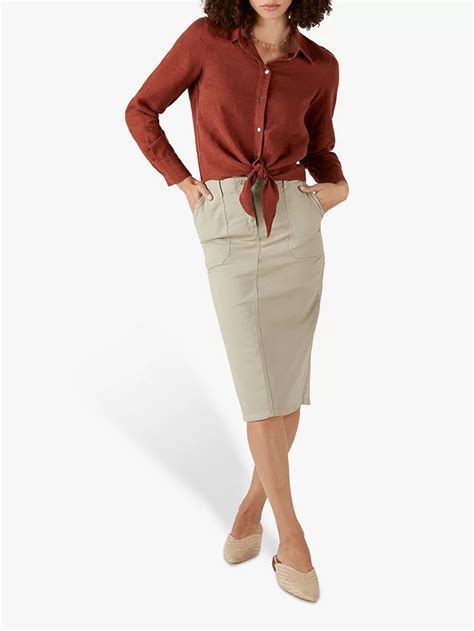 Pure Collection Chino Pencil Skirts Stone At John Lewis And Partners