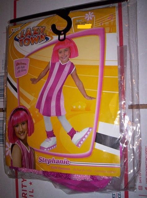 Lazy Town Stephanie Deluxe Costume 3t 4t New Dress Wig Boot Covers