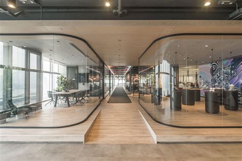 Curved Glass Partitions Open Office Design Corporate Office Design