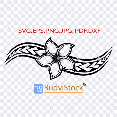 Polynesian Tribal Flower Design