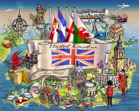 Collage Illustration Of United Kingdom Rabinky Art Llc