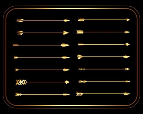 Free Vector Golden Vintage Tribal Arrows Set