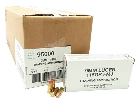 9mm 9×19 Ammo 115gr Fmj Cci Training Ammo 95000 1000 Rds