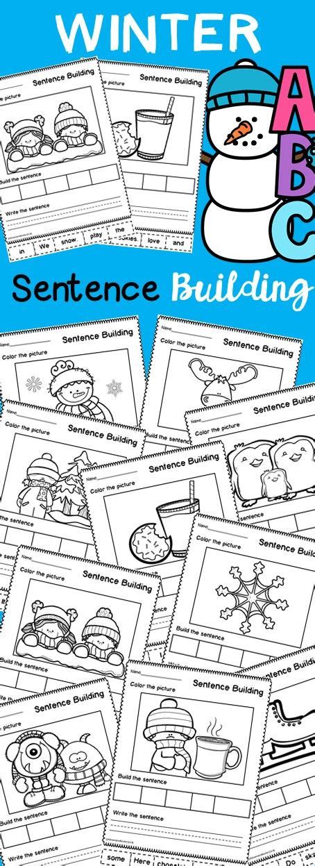 Grammar worksheets for grade 1. Winter Sentence Building | Sentence building, Kindergarten ...