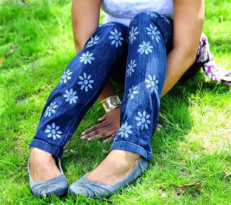 Calça Jeans Customizada Com Flores Customizandonet Blog De