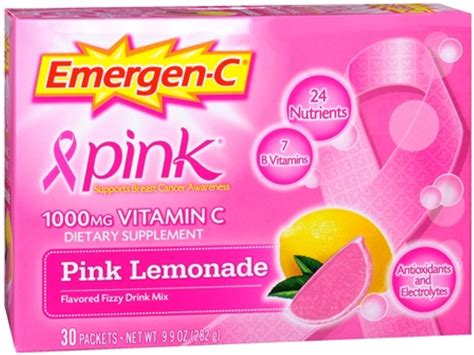 4 Pack Emergen C Vitamin C Packets Pink Lemonade 30 Each Walmart