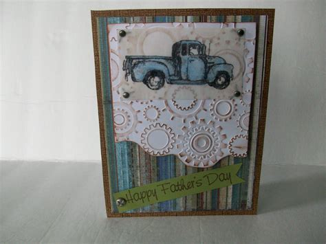 Blue Chevy Truck Card Happy Fathers Day Card Old Vintage Truck Card