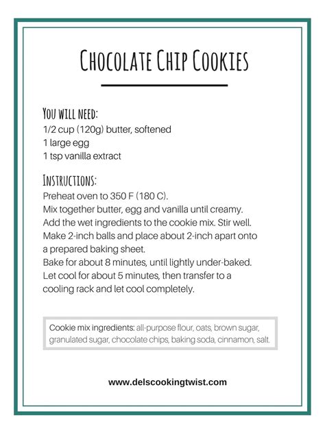 The hazelnuts will be the priciest ingredient to buy. Chocolate Chip Cookie Mix in a Jar + a Printable Label ...