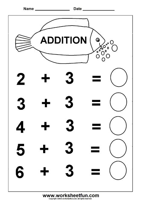 Beginner Addition 6 Kindergarten Addition Worksheets Free Printable