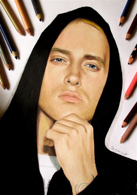 Eminem Portrait In Colored Pencil Eminem Drawing Eminem Tattoo Portrait