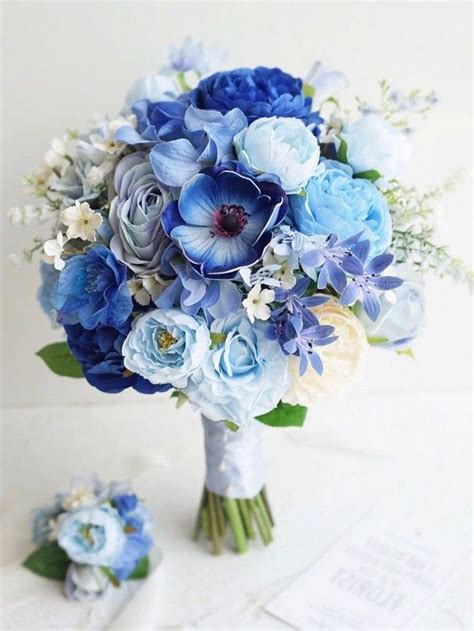 40 Chic Blue Wedding Bouquet Ideas Blue Wedding Bouquet Bridal