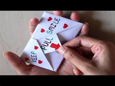 How to make a birthday cake pop up card (robert sabuda method). DIY - SURPRISE MESSAGE CARD | Pull Tab Origami Envelope ...