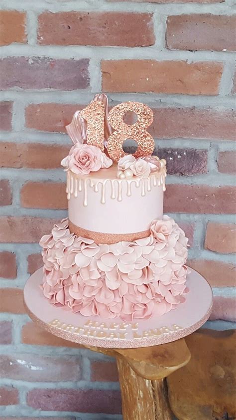 When thinking about 18th birthday gift ideas, don't forget a crown for the party princess! Rose gold cake, drip cake, 18th birthday cake ☺ (With ...
