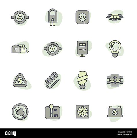Electricity Icon Set Stock Vector Image And Art Alamy