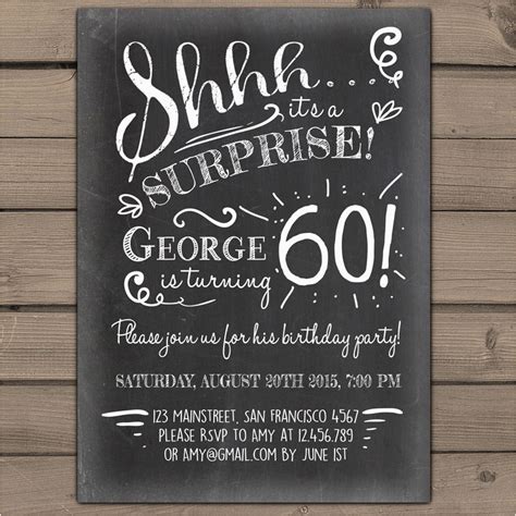 Surprise 60 Birthday Party Invitations Birthdaybuzz