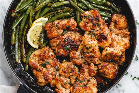 If you guys are looking for a flavor packed chicken recipe, this is your ticket! Lemon Garlic Butter Chicken Thighs Recipe with Green Beans ...