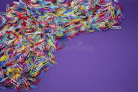 Scattered Colorful Paper Clips Stock Photo Image Of Closeup Concept