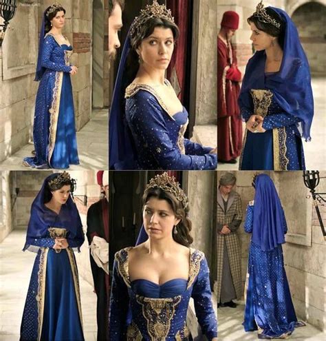 kosem sultan in blue turkish fashion medieval dress historical dresses