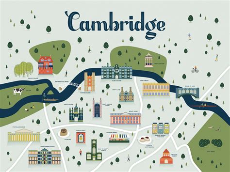 Cambridge Map Art Print By Emily Schramm Cambridge Map Map Art Print