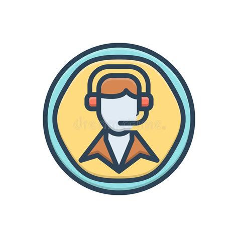 Color Illustration Icon For Call Center Customer Service And Helpline