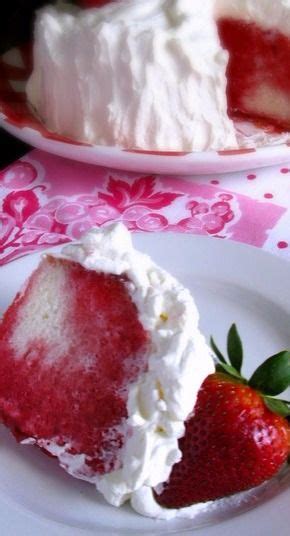 Tube pans can be balanced on bottles or you. Strawberry Jello Angel Food Cake {A Vintage Recipe From My ...