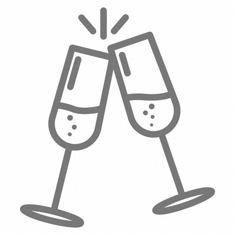 Champagne Cheers Clink Glasses Toast Bubly Icon Download On Iconfinder