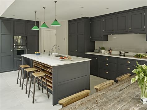 Dark Greyblack Kitchen Design In Battersea Modern Shaker Style