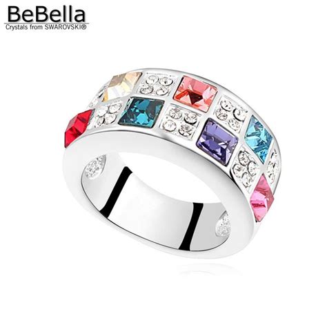 New Design 5 Colors Square Setting Ring Made With Austrian Crystals