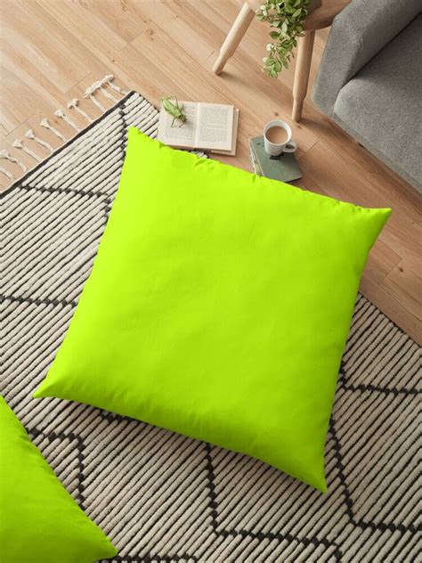 Bitter Lime Neon Green Yellow Solid Color Floor Pillow By Podartist Green Pillows Decorative