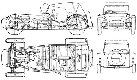 1957 Lotus Super Seven Roadster Blueprint Lotus 7 Lotus Elan Caterham