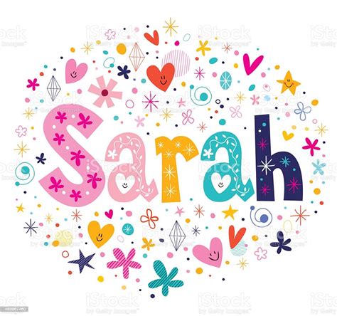 The name sarah is in the following categories: Sarah Female Name Decorative Lettering Type Design Stock ...