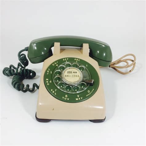 Vintage Rotary Phone Peach And Green Sold