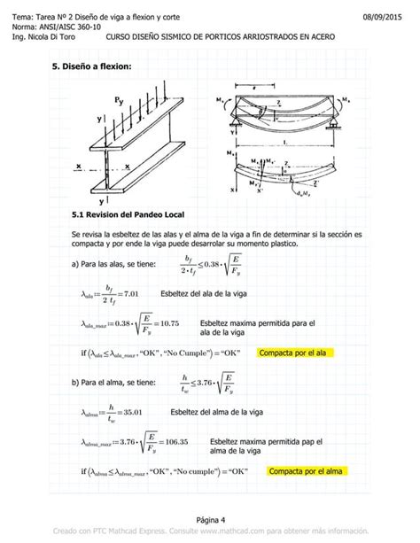 Viga A Flexion Y Corte Ansi Aisc 360 10